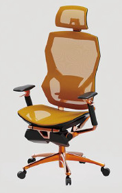 Executive Rolling Ergonomic Computer Desk Chair Yellow Adjustable Lumbar Office Chair